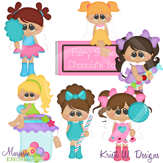 Sugar Fairies SVG Cutting Files Includes Clipart - Click Image to Close